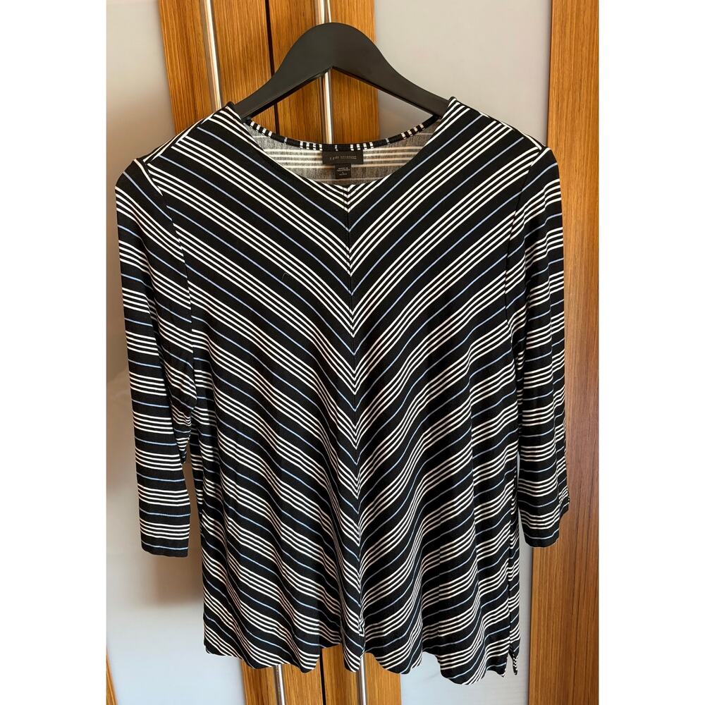 ❤️ J.Jill Wearever Blue Striped Top Petite Large NWOT